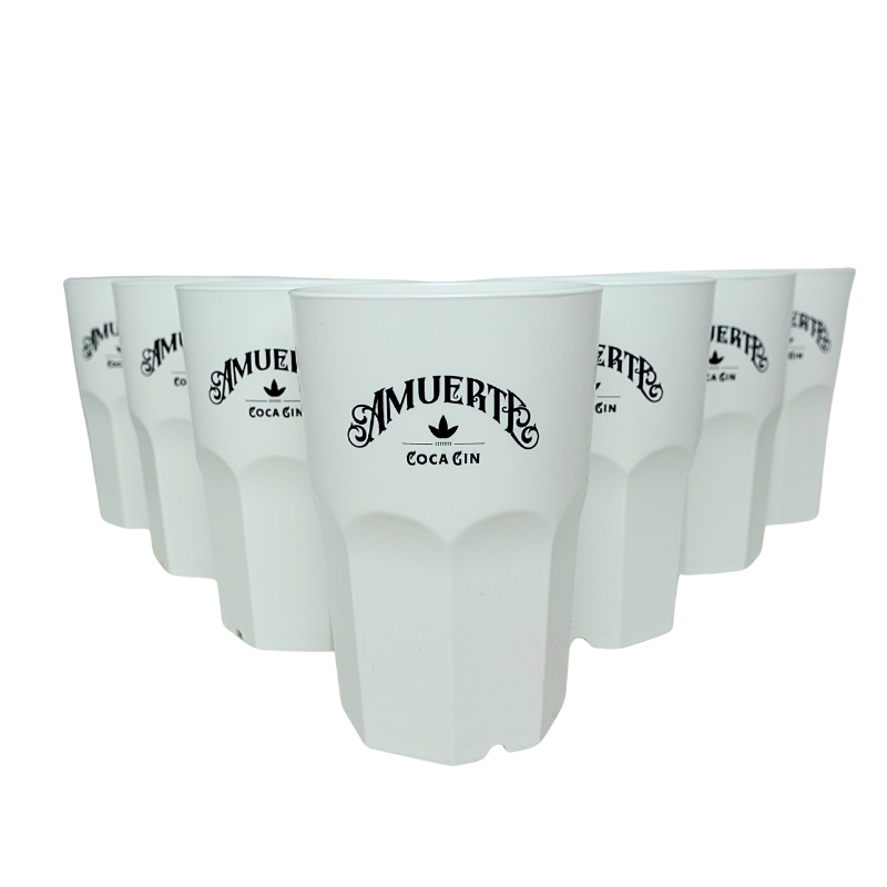 7x WHITE LONG DRINK PLASTIC CUP